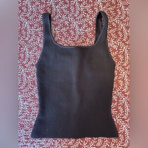 Aritzia sculpt knit square neck tank rich mocha brown size S